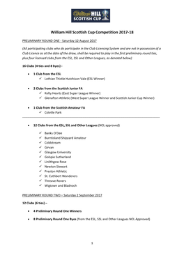 William Hill Scottish Cup Competition 2017-18