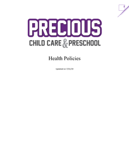 Child Care Center Model Health Policy