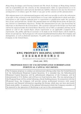 Kwg Property Holding Limited 合景泰富地產