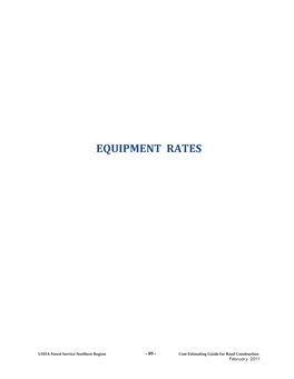 Equipment Rates