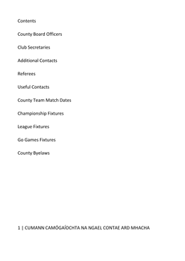 Armagh Camogie Fixtures