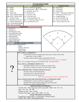 Scorekeeping Guide