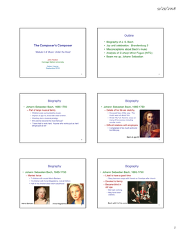 The Composer's Composer Outline Biography Biography Biography