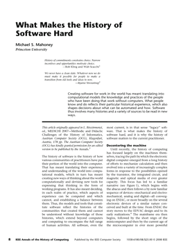 What Makes the History of Software Hard