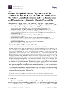 Genetic Analysis of Human Chymotrypsin-Like