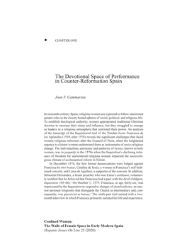 The Devotional Space of Performance in Counter-Reformation Spain
