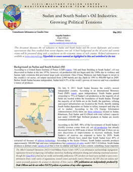 Sudan and South Sudan's Oil Industries: Growing Political Tensions