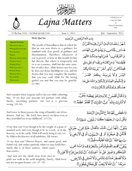 Lajna Matters Nasiratul Ahmadiyya USA