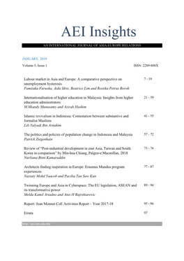 AEI Insights an INTERNATIONAL JOURNAL of ASIA-EUROPE RELATIONS