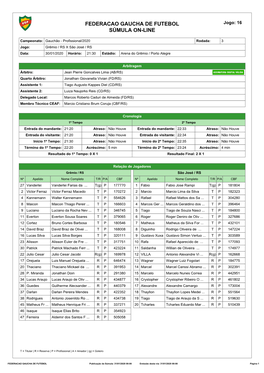 Federacao Gaucha De Futebol Súmula On-Line