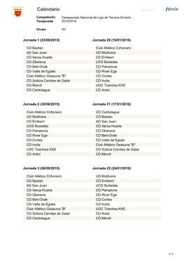 Calendario 24/07/2015