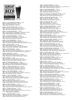 2005 Great American Beer Festival Winners List