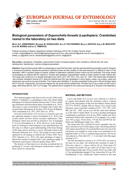 Biological Parameters of Duponchelia Fovealis (Lepidoptera: Crambidae) Reared in the Laboratory on Two Diets