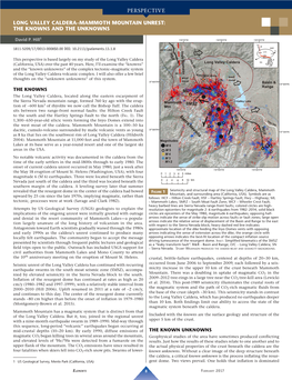 Long Valley Caldera–Mammoth Mountain Unrest: the Knowns and the Unknowns