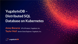 Distributed SQL Database on Kubernetes
