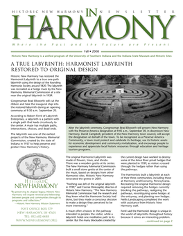 Harmonist Labyrinth Restored to Original Design