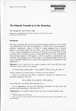 Mathematische Zeitschrift © Springer-Verlag 1986