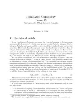 Inorganic Chemistry Lesson 15 Pnictogens Etc