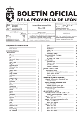 Boletín Oficial De La Provincia De León