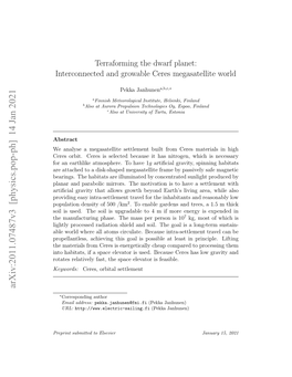 Terraforming the Dwarf Planet: Interconnected and Growable Ceres Megasatellite World