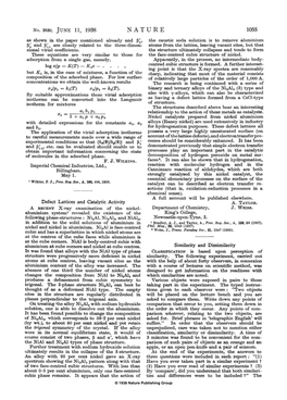 Defect Lattices and Catalytic Activity A