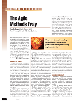 The Agile Methods Fray