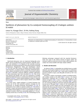 Synthesis of Phenazines by Cu-Catalyzed Homocoupling of 2-Halogen Anilines in Water