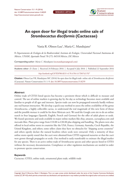 An Open Door for Illegal Trade: Online Sale of Strombocactus Disciformis (Cactaceae)