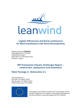 Logistic Efficiencies and Naval Architecture for Wind Installations with Novel Developments