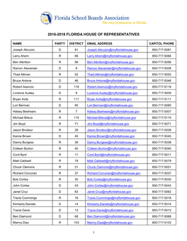 2016-2018 Florida House of Representatives