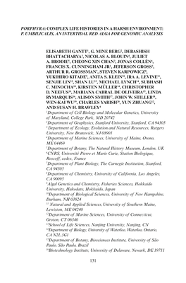 Porphyra: Complex Life Histories in a Harsh Environment: P