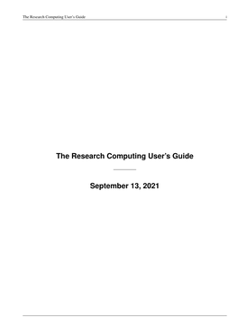 The Research Computing User's Guide