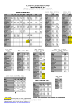 Maakonnaliinide Sõiduplaanid Kehtiv Alates 01.09.2018 Sõitmine Valideerimiskaardi Või 0-Piletiga Kõigile Tasuta