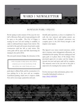 May 2014 Ward 1 Newsletter