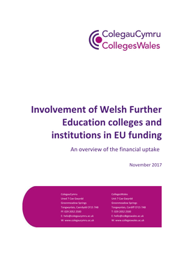 Involvement of Welsh Further Education Colleges and Institutions in EU Funding