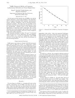 NMR Chemical Shifts of Common Laboratory Solvents As Trace Impurities