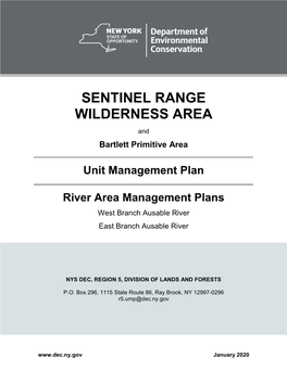 2020 Sentinel Range Wilderness Unit Management Plan (UMP)