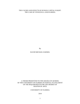 The Causes and Effects of Human Capital Flight: the Case of Venezuela and Florida