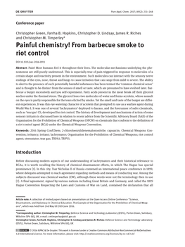Painful Chemistry! from Barbecue Smoke to Riot Control