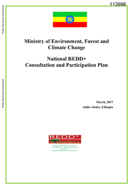 Ministry of Environment, Forest and Climate Change National REDD+ Consultation and Participation Plan