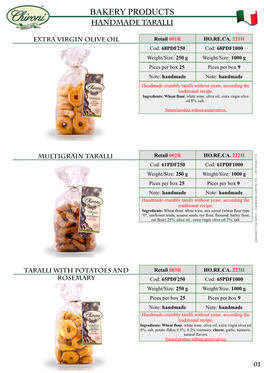 Bakery Products Handmade Taralli