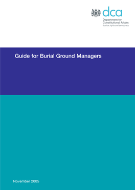 Guide for Burial Ground Managers