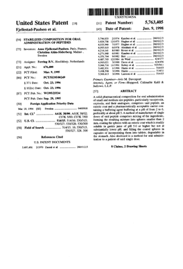 United States Patent (19) 11 Patent Number: 5,763,405 Fjellestad-Paulsen Et Al