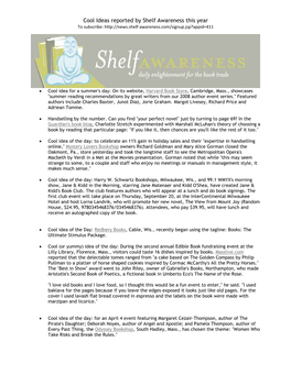 Cool Ideas Reported by Shelf Awareness This Year to Subscribe