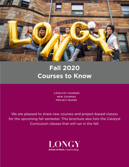 Fall 2020 Courses to Know