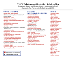 TSEC's Ticketmaster/Livenation Relationships