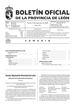 Boletín Oficial De La Provincia De León