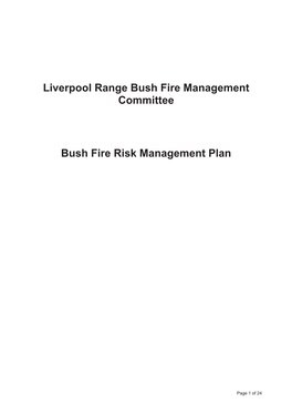 Model Bush Fire Risk Management Plan 2008