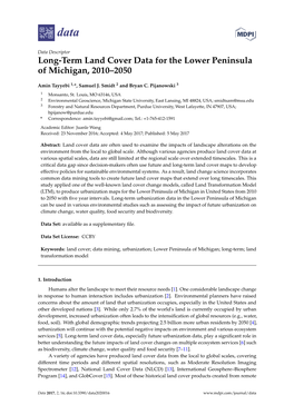 Long-Term Land Cover Data for the Lower Peninsula of Michigan, 2010–2050