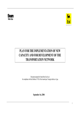 Plan for the Implementation of New Capacity and for Development of the Transportation Network